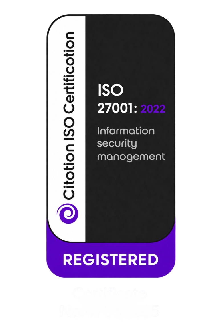 Citation ISO 27001:2022 information security registration, certificate 47550205