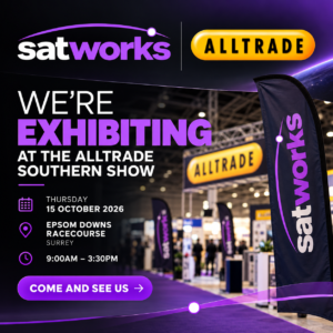 Satworks exhibiting at Alltrade Southern Trade Show on 15 October 2026 at Epsom Downs Racecourse